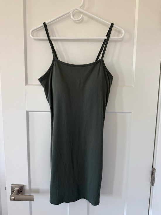Dresses & Skirts - Simple Ribbed Slip Dress - Sage Green